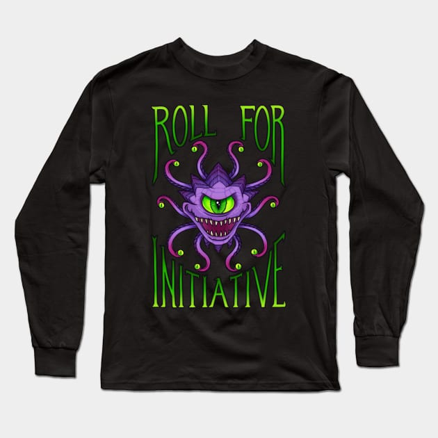 Roll for Initiative Long Sleeve T-Shirt by katymakesthings